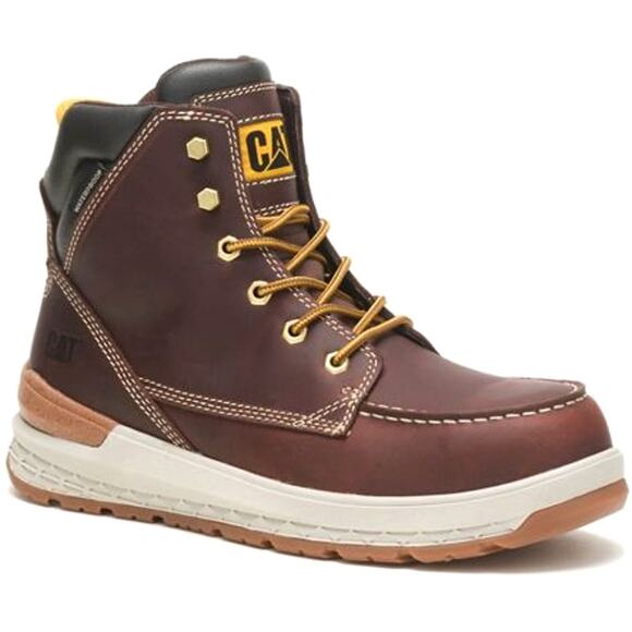 Caterpillar Men\'s Friar Brown Impact Safety Toe Waterproof Work Boots Size 11